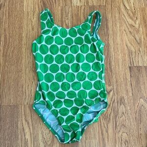 Green Polka Dot Kids Leotard